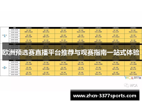 欧洲预选赛直播平台推荐与观赛指南一站式体验